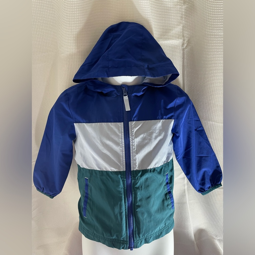 Cat & Jack wind breaker colors blue, light blue and teal